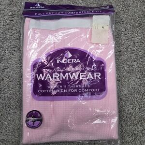 Indera Traditional Warmwear Womens Thermals Cotton Rich Pink XL Full Cut